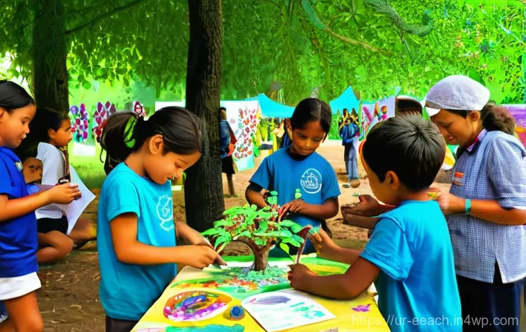 자연 연결 교육 프로그램의 재정 지원 방안 - **Prompt 1: Community Nature Festival Fundraiser**
    "A vibrant, sunny outdoor scene depicting a '...