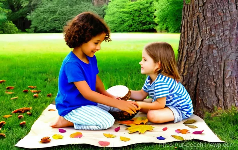 자연 연결 교육 프로그램의 필수 자료와 도구 - **Prompt 1: Child's Discovery of Nature's Tiny Wonders**
    A happy, inquisitive child, about 8 yea...