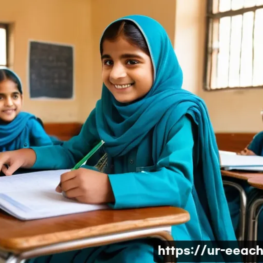 자연 연결 교육 프로그램의 장애 학생 참여 방안 - A bright, inclusive classroom scene in a modern Pakistani school featuring diverse children, includi...