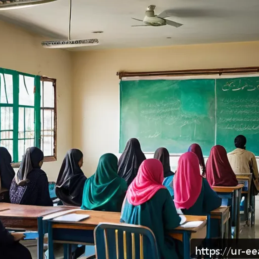자연 연결 교육 프로그램의 문화적 다양성 존중 - A diverse classroom scene in a modern Pakistani school, featuring male and female students aged arou...